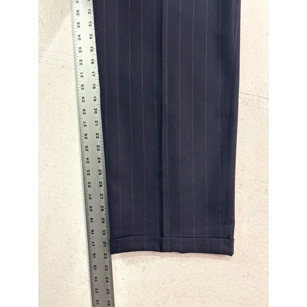 vtg 90s Evan Picone 44L 33x32 2pc Pant Suit Double Breasted Flannel Wool USA